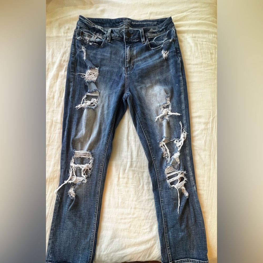 Soho High Waist Cropped Boyfriend Jean
